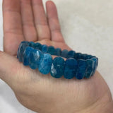 Natural Apatite Stone Beads Bracelet Gemstone Bangle Jewelry for Women