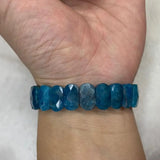 Natural Apatite Stone Beads Bracelet Gemstone Bangle Jewelry for Women