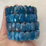 Natural Apatite Stone Beads Bracelet Gemstone Bangle Jewelry for Women