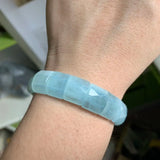Aquamarine Beads Bracelet Natural Stone Bangle Jewelry for Women