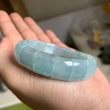 Aquamarine Beads Bracelet Natural Stone Bangle Jewelry for Women