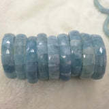 Aquamarine Stone Beads Bracelet Natural Gemstone Bangle