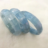 Aquamarine Stone Beads Bracelet Natural Gemstone Bangle