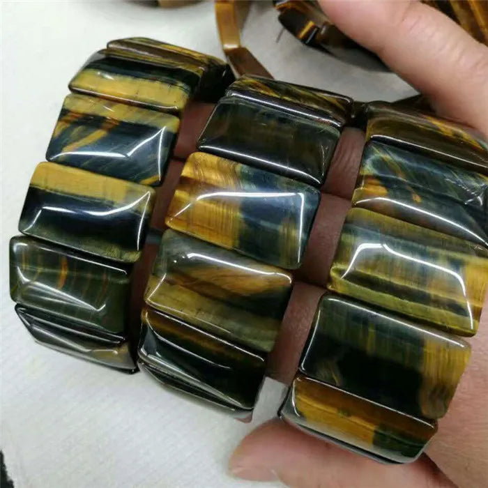 Blue/Yellow Tiger Eye Stone Bracelet for Men