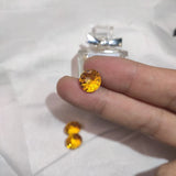Natural Citrine Gem 8x8mm Round Cut for DIY Jewelry