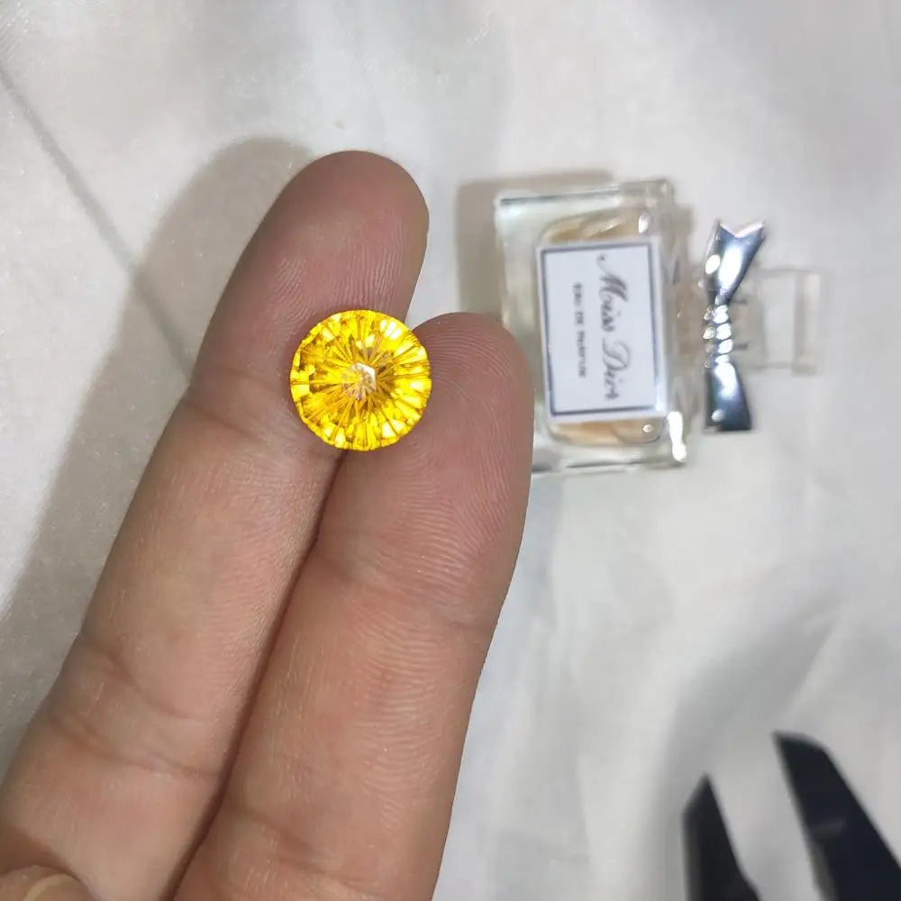 Natural Citrine Gem 8x8mm Round Cut for DIY Jewelry