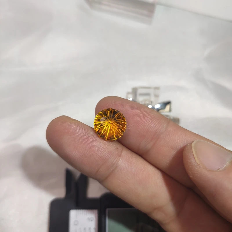 Natural Citrine Gem 8x8mm Round Cut for DIY Jewelry