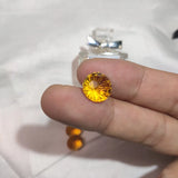Natural Citrine Gem 8x8mm Round Cut for DIY Jewelry