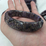 Natural Charoite Stone Beads Bracelet Gemstone Bangle DIY Jewelry