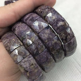 Natural Charoite Stone Beads Bracelet Gemstone Bangle DIY Jewelry