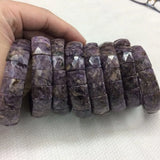 Natural Charoite Stone Beads Bracelet Gemstone Bangle DIY Jewelry