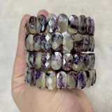 Natural Charoite Stone Beads Bracelet Gemstone Jewelry Bangle