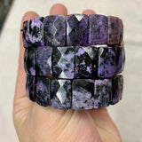 Natural Charoite Stone Beads Bracelet Gemstone Bangle for Woman