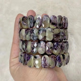 Natural Charoite Stone Beads Bracelet Gemstone Jewelry Bangle