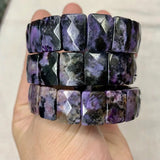 Natural Charoite Stone Beads Bracelet Gemstone Bangle for Woman
