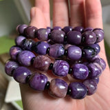 Natural Charoite Stone Beads Bracelet DIY Jewelry Bangle
