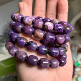 Natural Charoite Stone Beads Bracelet DIY Jewelry Bangle