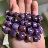 Natural Charoite Stone Beads Bracelet DIY Jewelry Bangle for Women