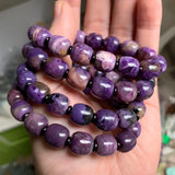 Natural Charoite Stone Beads Bracelet DIY Jewelry Bangle for Women