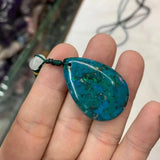 Natural Chrysocolla Stone Pendant - Gem Stone Jewelry Pendant