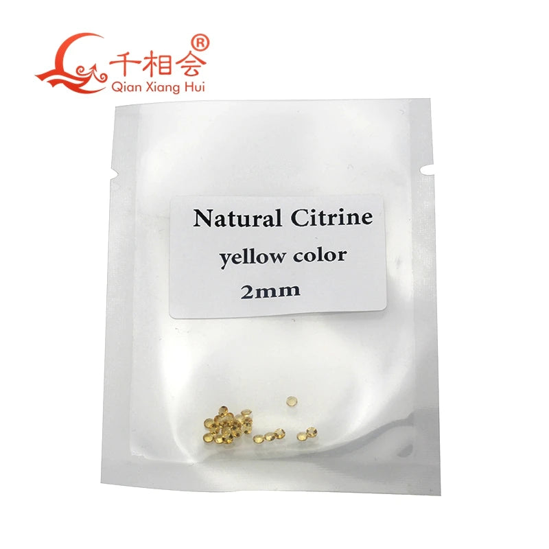 Natural Citrine Yellow Round Shape Diamond Cut Loose Gemstone