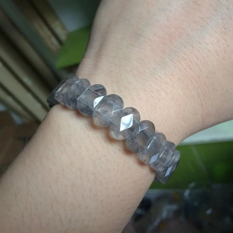 Cloudy Quartz Gemstone Beads Bracelet Bangle Fine Jewelry for Women