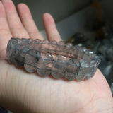Natural Cloudy Quartz Stone Beads Bracelet Bangle Fine Jewelry