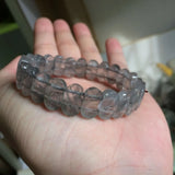 Natural Cloudy Quartz Stone Beads Bracelet Bangle Fine Jewelry