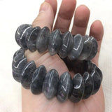 Cloudy Quartz Stone Beads Bracelet Natural Gemstone Bangle for Women
