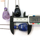 Natural Columnar Gems Perfume Bottle Pendant Necklace