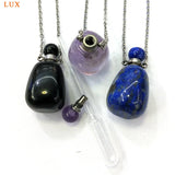 Natural Columnar Gems Perfume Bottle Pendant Necklace