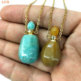 Lapis Lazuli Agate Amazonite Tiger Eye Perfume Bottle Necklace