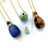 Lapis Lazuli Agate Amazonite Tiger Eye Perfume Bottle Necklace