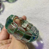 Fluorite Stone Beads Bracelet Natural Gemstone Bangle