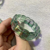 Fluorite Stone Beads Bracelet Natural Gemstone Bangle
