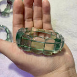 Fluorite Stone Beads Bracelet Natural Gemstone Bangle
