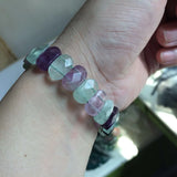 Fluorite Stone Beads Bracelet Gemstone Bangle DIY Jewelry for Women