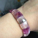 Fluorite Stone Beads Bracelet Natural Gemstone Bangle Fine Jewelry