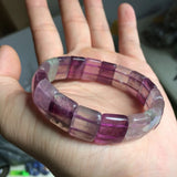 Fluorite Stone Beads Bracelet Natural Gemstone Bangle Fine Jewelry