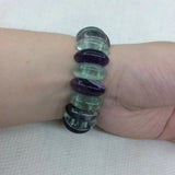 Fluorite Stone Beads Bracelet - Natural Gemstone Bangle for Women