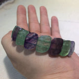 Natural Fluorite Stone Beads Bracelet Gemstone Bangle for Women