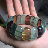 Fluorite Stone Beads Bracelet Natural Gemstone Bangle for Women