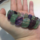 Natural Fluorite Stone Beads Bracelet Gemstone Bangle for Women