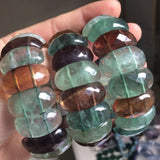 Fluorite Stone Beads Bracelet Natural Gemstone Bangle for Women