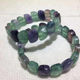 Natural Fluorite Stone Beads Bracelet Gemstone Bangle for Women