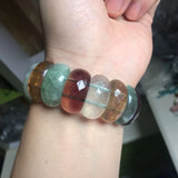 Fluorite Stone Beads Bracelet Natural Gemstone Bangle for Women