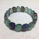 Natural Fluorite Stone Beads Bracelet Gemstone Bangle for Women