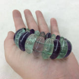 Fluorite Stone Beads Bracelet - Natural Gemstone Bangle for Women
