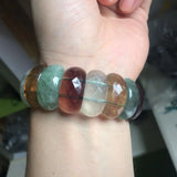 Fluorite Stone Beads Bracelet Natural Gemstone Bangle for Women