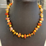 Freshwater Pearl Agate Necklace 925 Sterling Silver Women Jewelry